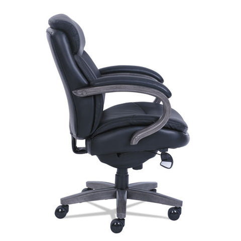 Image of Woodbury Mid-back Executive Chair, Supports Up To 300 Lbs., Black Seat/black Back, Weathered Gray Base