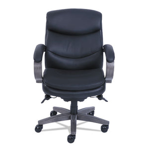 Woodbury Mid-back Executive Chair, Supports Up To 300 Lbs., Black Seat/black Back, Weathered Gray Base