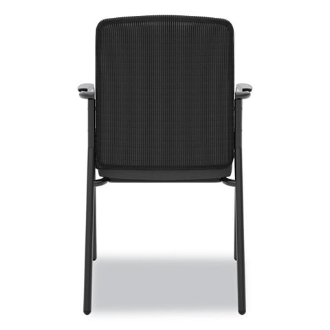 Image of Vl518 Mesh Back Multi-purpose Chair With Arms, Black Seat/black Back, Black Base