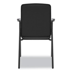 Vl518 Mesh Back Multi-purpose Chair With Arms, Black Seat/black Back, Black Base