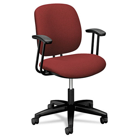 Image of Comfortask Task Swivel Chair, Supports Up To 300 Lbs., Iron Ore Seat, Iron Ore Back, Black Base