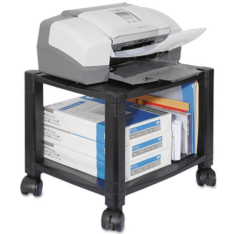 Image of Mobile Printer Stand, Three-shelf, 20w X 13.25d X 24.5h, Black