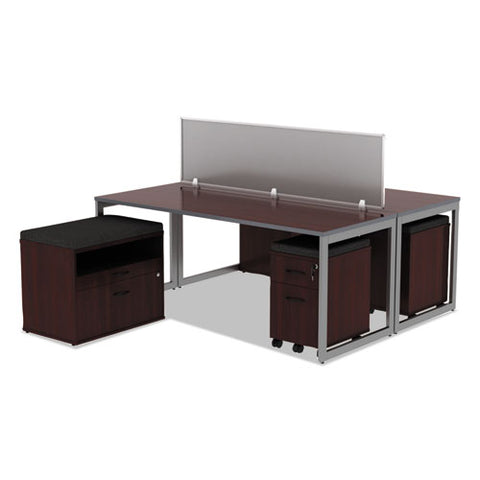 Image of Alera Open Office Desk Series Adjustable O-leg Desk Base, 30" Deep, Silver