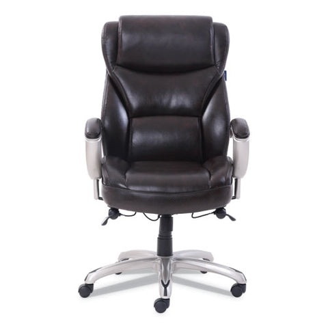 Image of Emerson Big And Tall Task Chair, Supports Up To 400 Lbs., Brown Seat/brown Back, Silver Base