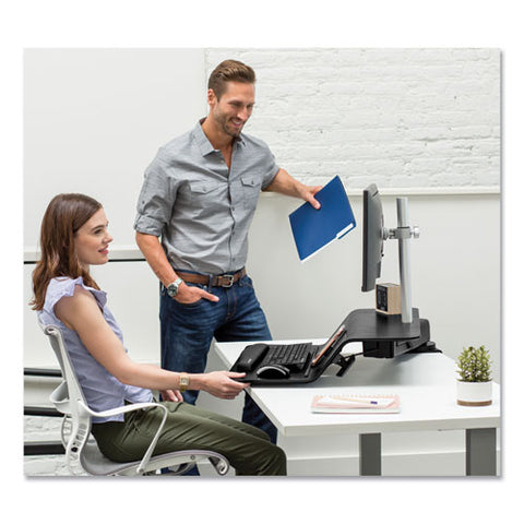 Image of Lotus Rt Sit-stand Workstation, 35.5w X 23.75d X 49.2h, Black