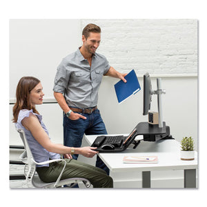 Lotus Rt Sit-stand Workstation, 35.5w X 23.75d X 49.2h, Black