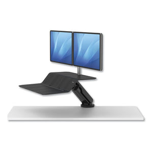 Lotus Rt Sit-stand Workstation, 35.5w X 23.75d X 49.2h, Black