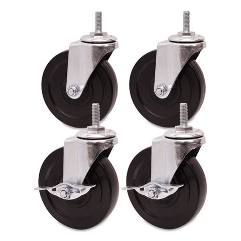 Image of Optional Casters For Wire Shelving, 200 Lbs/caster, Gray/black, 4/set