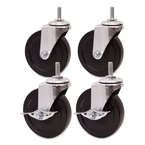 Optional Casters For Wire Shelving, 200 Lbs/caster, Gray/black, 4/set