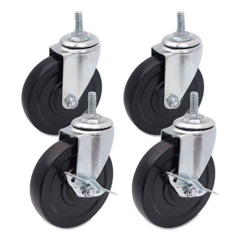 Image of Optional Casters For Wire Shelving, 200 Lbs/caster, Gray/black, 4/set