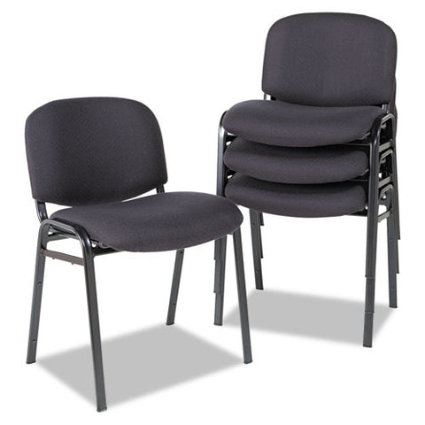 Image of Alera Continental Series Stacking Chairs, Black Seat/black Back, Black Base, 4/carton