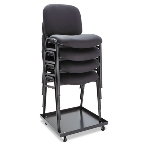 Image of Alera Continental Series Stacking Chairs, Black Seat/black Back, Black Base, 4/carton