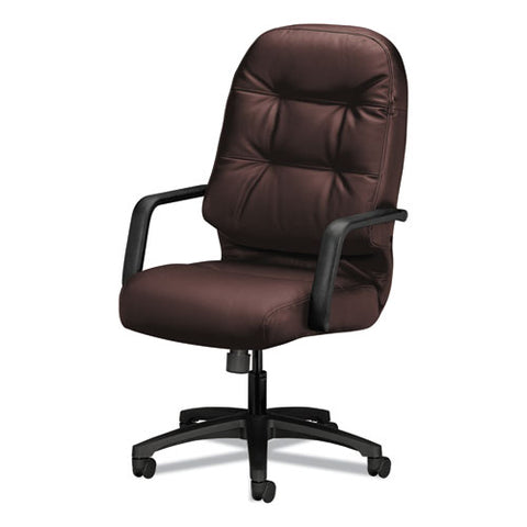 Image of Pillow-soft 2090 Series Executive High-back Swivel/tilt Chair, Supports Up To 300 Lbs., Burgundy Seat/back, Black Base