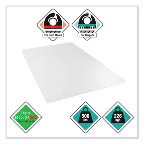 Image of Cleartex Megamat Heavy-duty Polycarbonate Mat For Hard Floor/all Carpet, 46 X 60, Clear