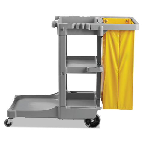 Image of Janitor's Cart, Three-shelf, 22w X 44d X 38h, Gray