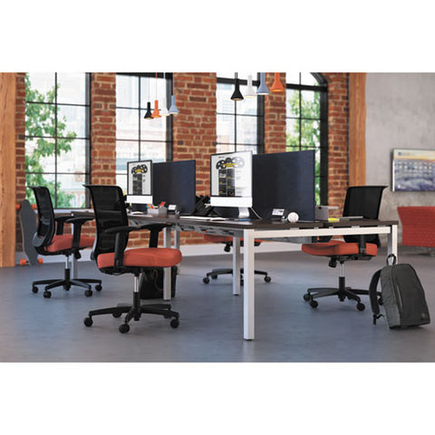 Image of Convergence Mid-back Task Chair With Syncho-tilt Control With Seat Slide, Supports Up To 275 Lbs, Red Seat, Black Back/base