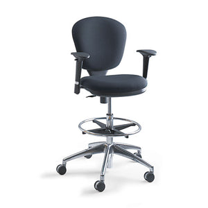 Metro Collection Extended-height Chair, Supports Up To 250 Lbs., Black Seat/black Back, Chrome Base