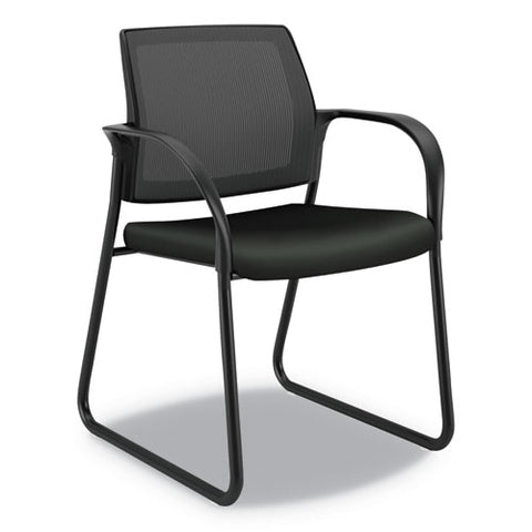 Image of Ignition Series Mesh Back Guest Chair With Sled Base, 25" X 22" X 34", Black Seat, Black Back, Black Base