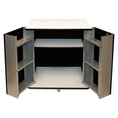 Image of Refreshment Stand, Two-shelf, 29.5w X 21d X 33h, Black/white