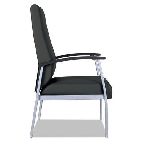 Image of Alera Metalounge Series High-back Guest Chair, 24.6'' X 26.96'' X 42.91'', Black Seat/black Back, Silver Base