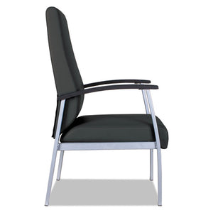 Alera Metalounge Series High-back Guest Chair, 24.6'' X 26.96'' X 42.91'', Black Seat/black Back, Silver Base