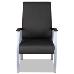 Alera Metalounge Series High-back Guest Chair, 24.6'' X 26.96'' X 42.91'', Black Seat/black Back, Silver Base