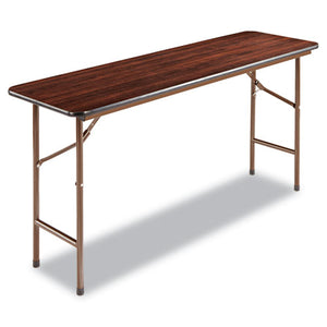 Wood Folding Table, Rectangular, 59 7/8w X 17 3/4d X 29 1/8h, Mahogany