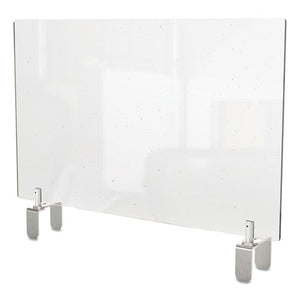 Clear Partition Extender With Attached Clamp, 48 X 3.88 X 30, Thermoplastic Sheeting