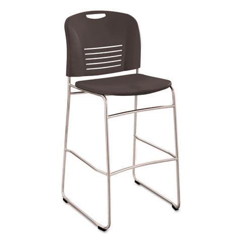 Image of Vy Sled Base Bistro Chair, Black Seat/black Back, Silver Base