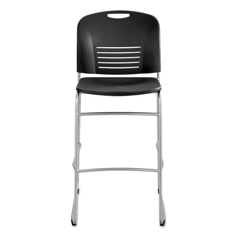 Image of Vy Sled Base Bistro Chair, Black Seat/black Back, Silver Base