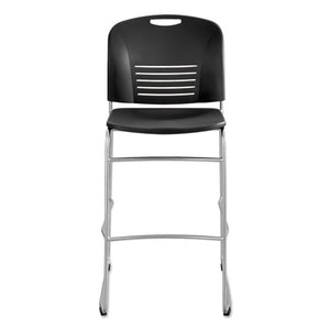 Vy Sled Base Bistro Chair, Black Seat/black Back, Silver Base