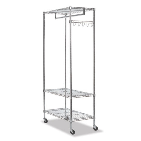 Image of Wire Shelving Garment Rack, 30 Garments, 36w X 18d X 75h, Silver