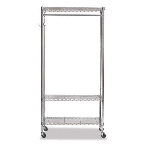 Image of Wire Shelving Garment Rack, 30 Garments, 36w X 18d X 75h, Silver