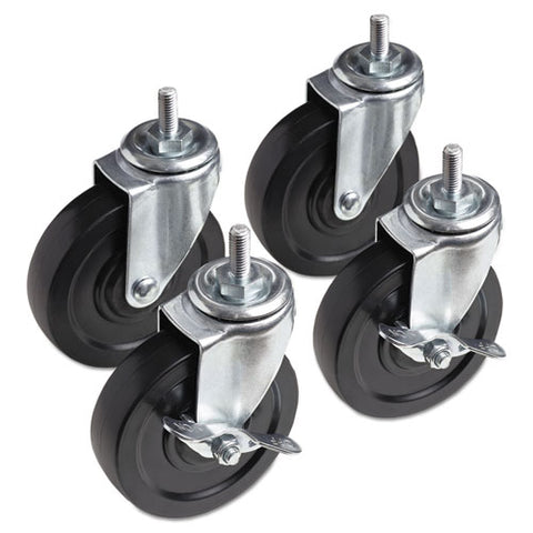 Image of Optional Casters For Wire Shelving, 125 Lbs/caster, Black, 4/set