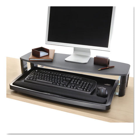 Image of Over/under Keyboard Drawer With Smartfit System, 14.5w X 23d, Black