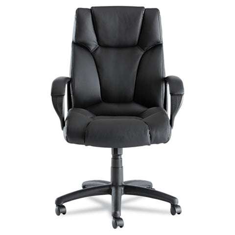 Image of Alera Fraze Executive High-back Swivel/tilt Leather Chair, Supports Up To 275 Lbs, Black Seat/black Back, Black Base