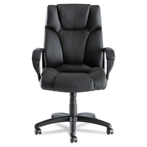 Alera Fraze Executive High-back Swivel/tilt Leather Chair, Supports Up To 275 Lbs, Black Seat/black Back, Black Base