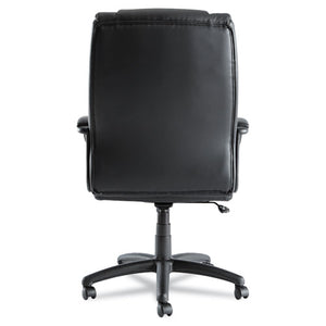 Alera Fraze Executive High-back Swivel/tilt Leather Chair, Supports Up To 275 Lbs, Black Seat/black Back, Black Base