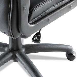 Alera Fraze Executive High-back Swivel/tilt Leather Chair, Supports Up To 275 Lbs, Black Seat/black Back, Black Base