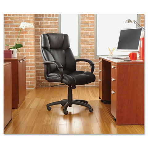 Image of Alera Fraze Executive High-back Swivel/tilt Leather Chair, Supports Up To 275 Lbs, Black Seat/black Back, Black Base