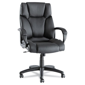 Alera Fraze Executive High-back Swivel/tilt Leather Chair, Supports Up To 275 Lbs, Black Seat/black Back, Black Base