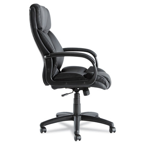 Image of Alera Fraze Executive High-back Swivel/tilt Leather Chair, Supports Up To 275 Lbs, Black Seat/black Back, Black Base