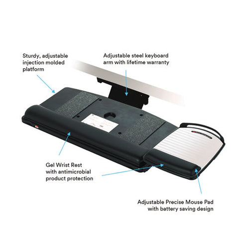 Image of Knob Adjust Keyboard Tray With Highly Adjustable Platform, Black