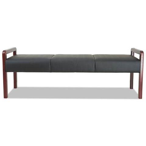 Image of Alera Reception Lounge Wl Series Bench, 65.75w X 22.25d X 22.88h, Black/mahogany