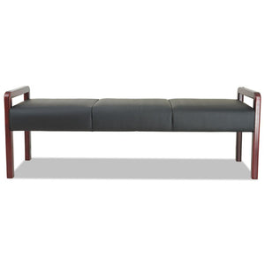 Alera Reception Lounge Wl Series Bench, 65.75w X 22.25d X 22.88h, Black/mahogany