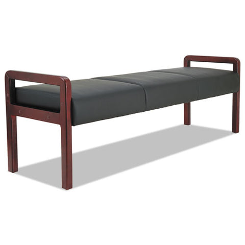 Image of Alera Reception Lounge Wl Series Bench, 65.75w X 22.25d X 22.88h, Black/mahogany