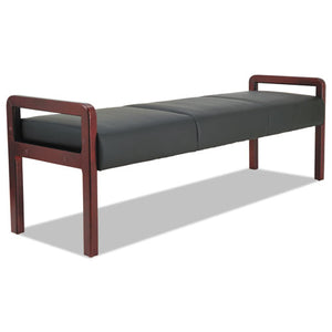 Alera Reception Lounge Wl Series Bench, 65.75w X 22.25d X 22.88h, Black/mahogany