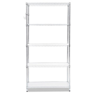 5-shelf Wire Shelving Kit With Casters And Shelf Liners, 36w X 18d X 72h, Silver