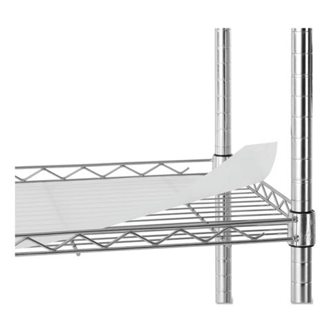 Image of 5-shelf Wire Shelving Kit With Casters And Shelf Liners, 36w X 18d X 72h, Silver