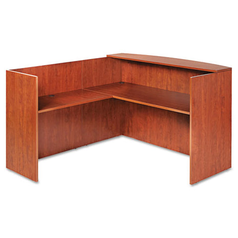 Image of Alera Valencia Reversible Reception Return, 44 1/8w X 23 5/8d X 41 1/2h, Medium Cherry